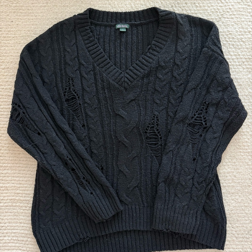 Wild Fable Black Cable Knit Sweater